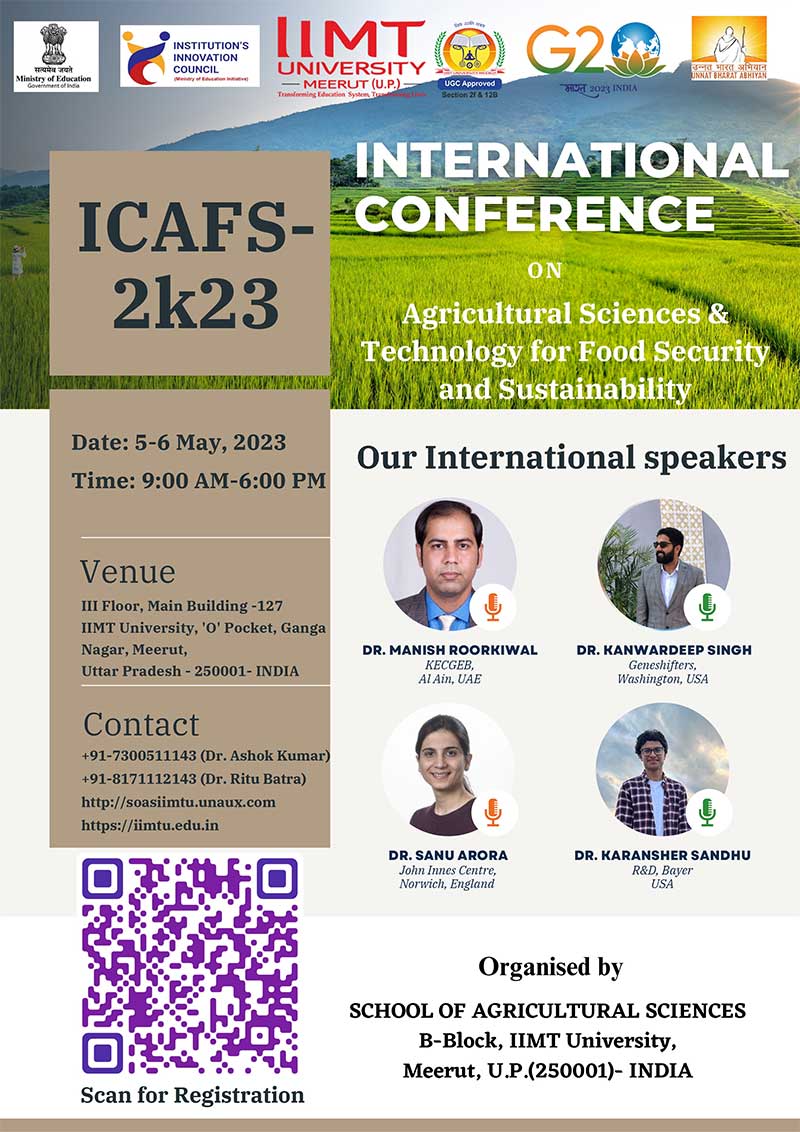 International Conference on Agricultural Sciences & Technology for Food Security and Sustainability (ICAFS-2K23)