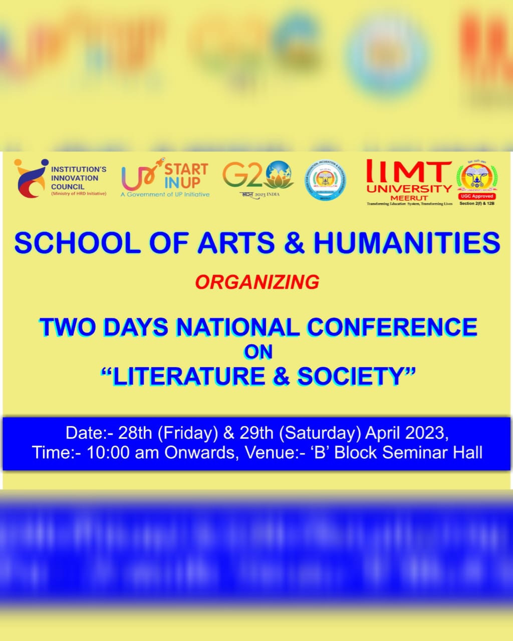 TWO DAYS NATIONAL CONFERENCE  ON  LITERATURE & SOCIETY