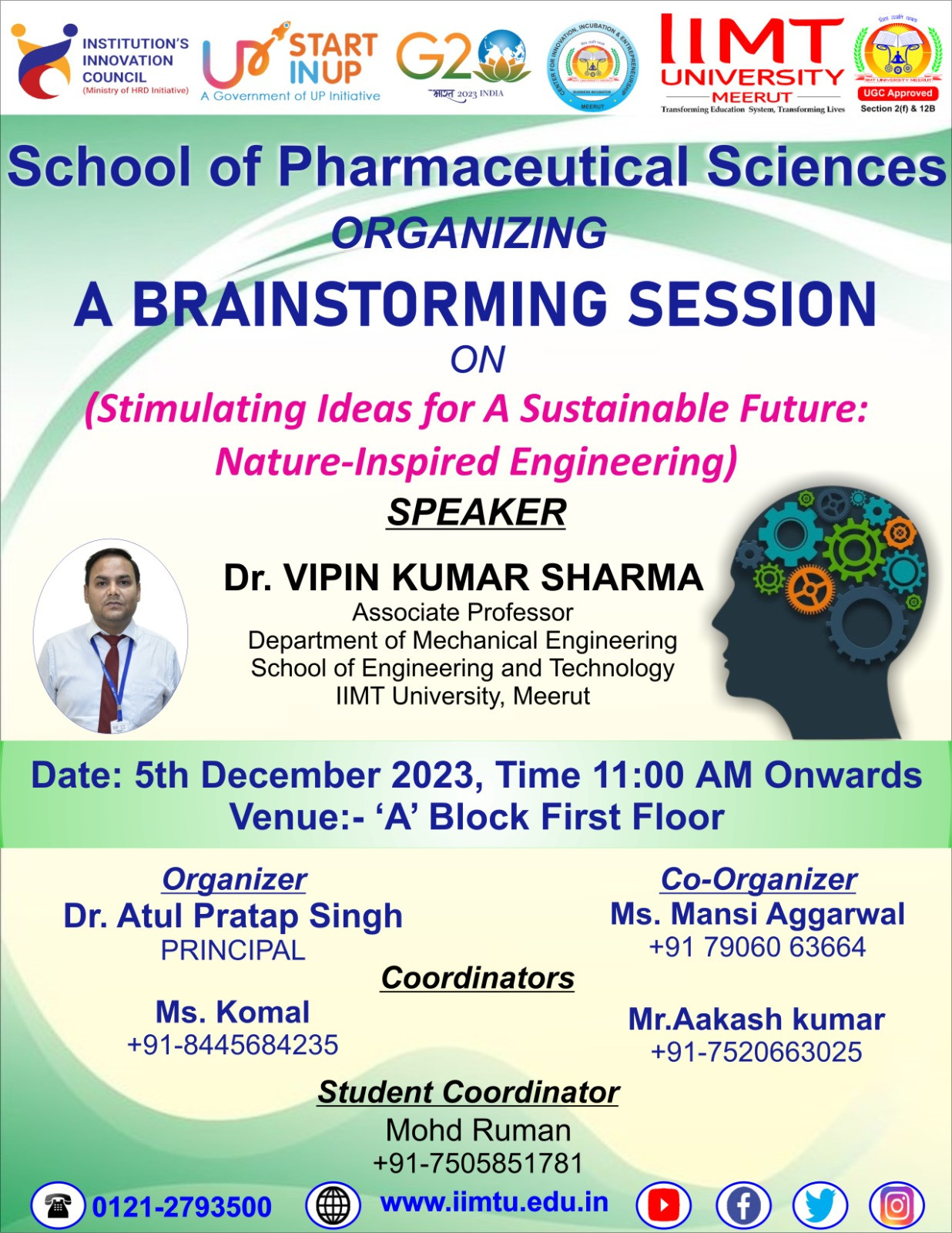 IIMT University School of Pharmaceutical Sciences: Nature-Inspired Engineering for a Sustainable Future