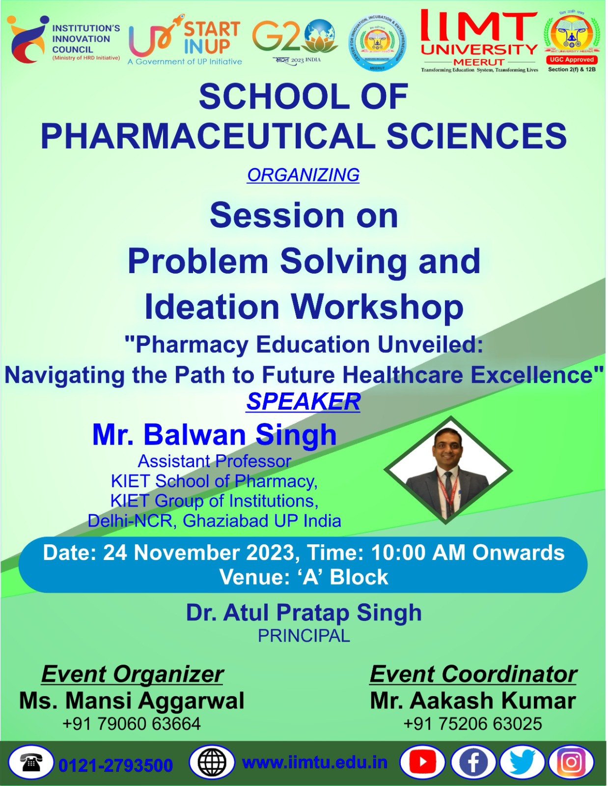 Seminar on Problem Solving and Ideation Workshop. “Pharmacy Education Unveiled: Navigating the Path to Future Healthcare Excellence”