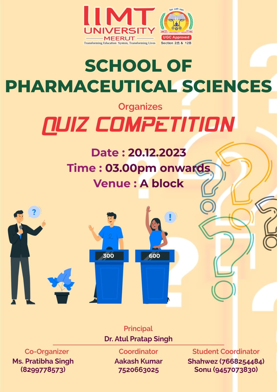 Discover Academic Excellence: SoPS IIMT University, Meerut Hosts Thrilling Pharmaceutical Quiz Competition